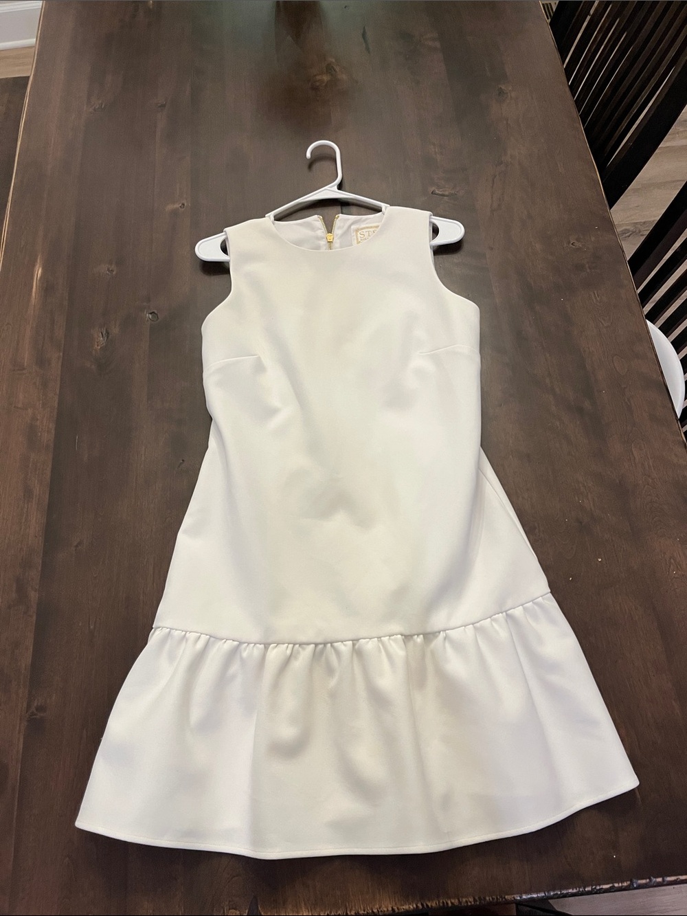 Sail to Sable white Sleeveless Ruffle-Hem Dress